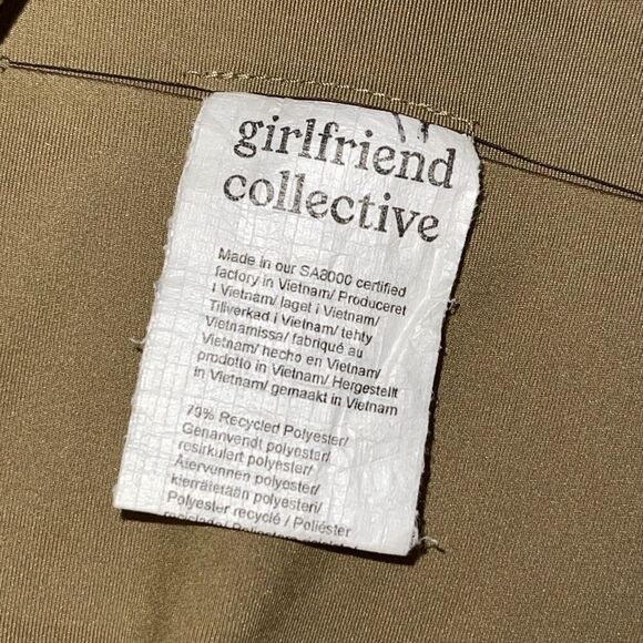 Girlfriend Collective Womens Wide Elastic Waistband Capri Leggings Tan Size XS - Picture 6 of 8